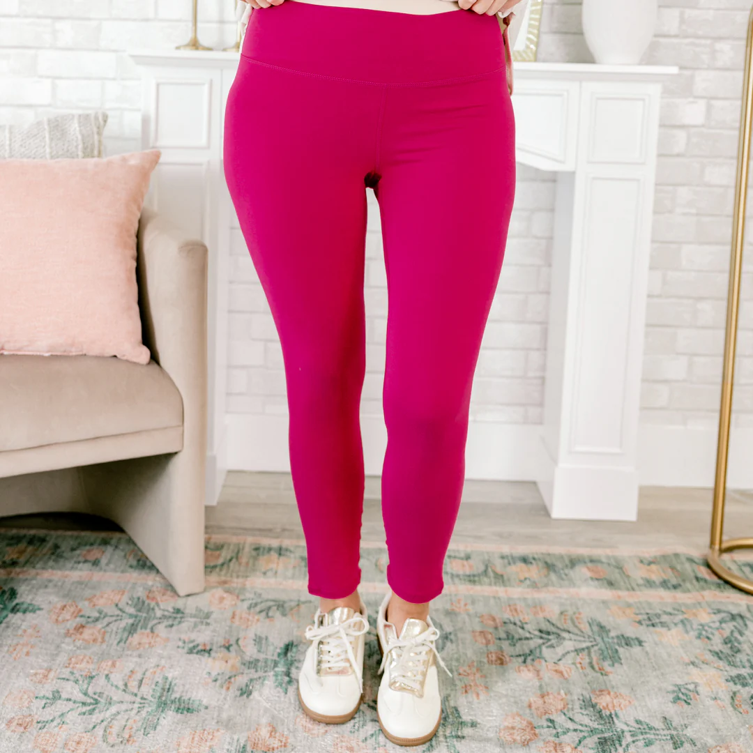 Be Someone Leggings, Raspberry - Giverhouse