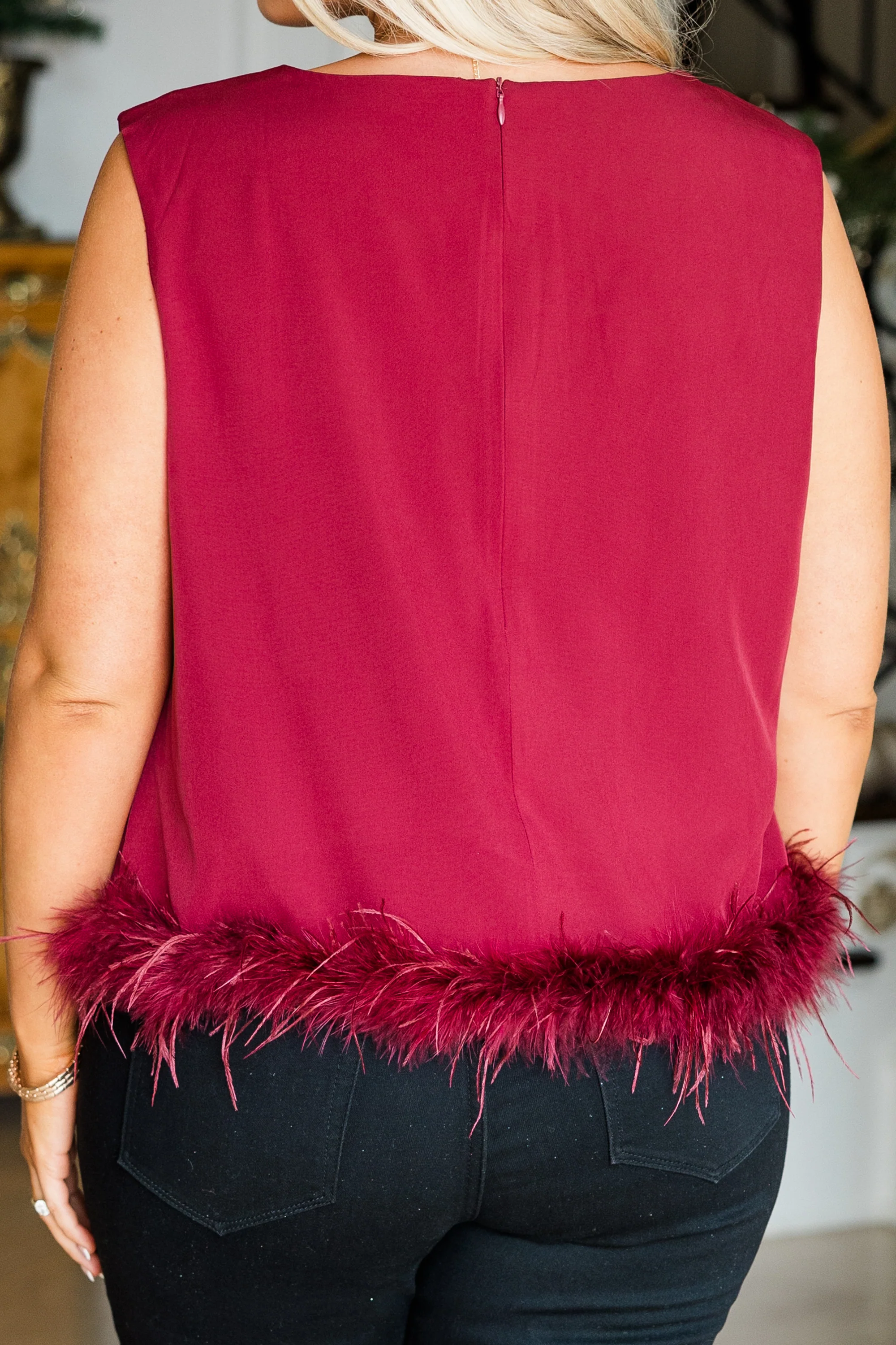 Field Of Feathers Top, Red - Giverhouse