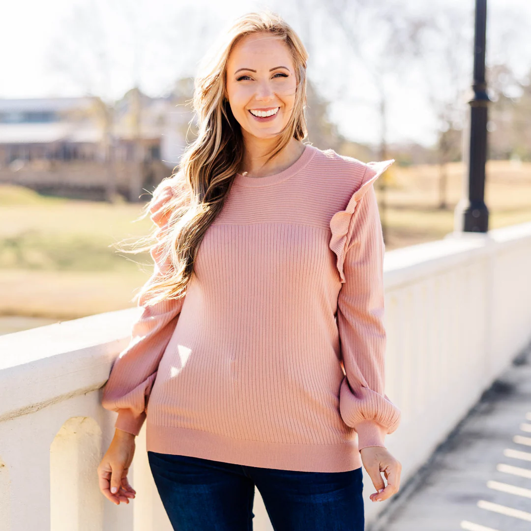 Reach For Me Sweater, Peach - Giverhouse