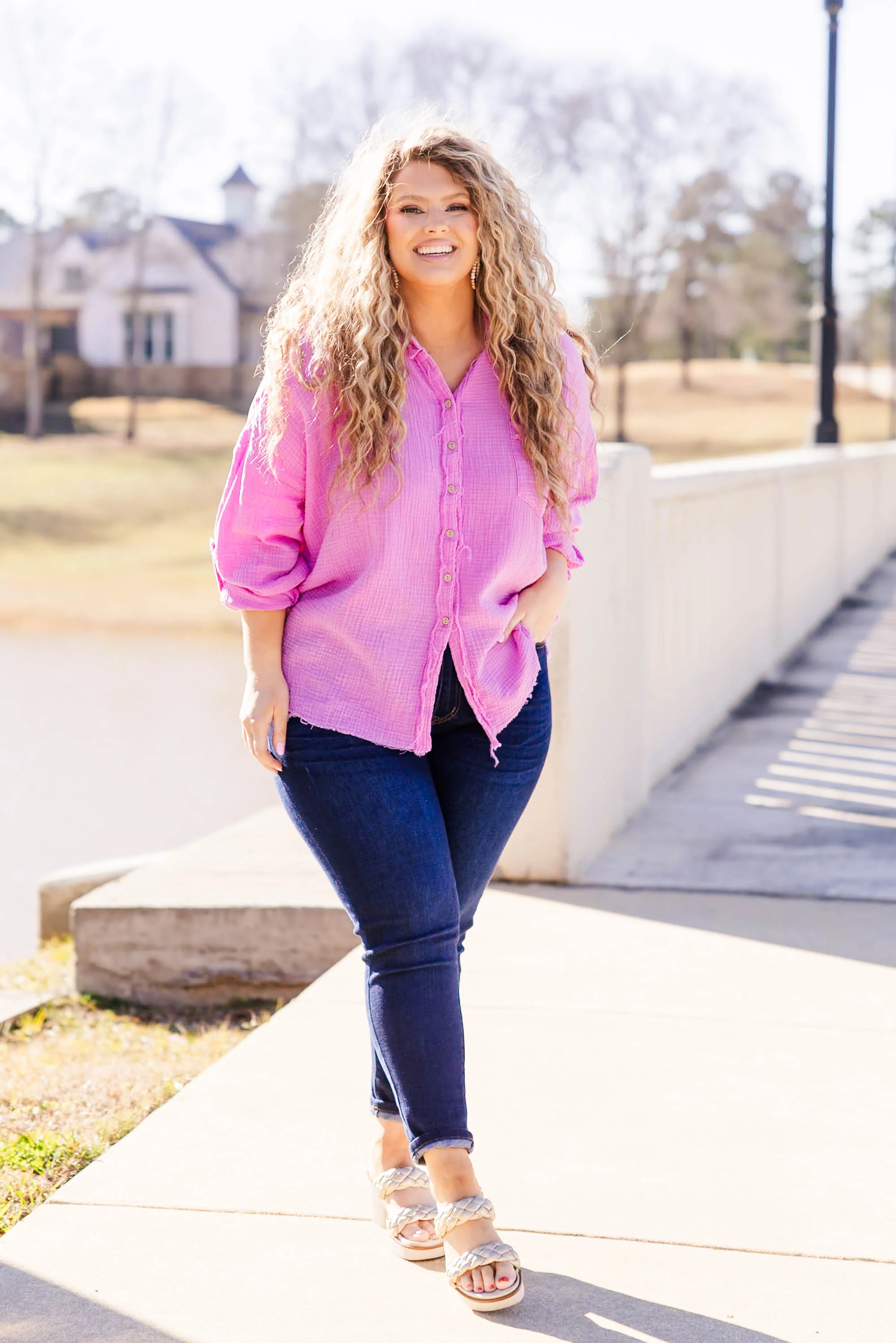 Popular Phrase Top, Bright Mauve - Giverhouse