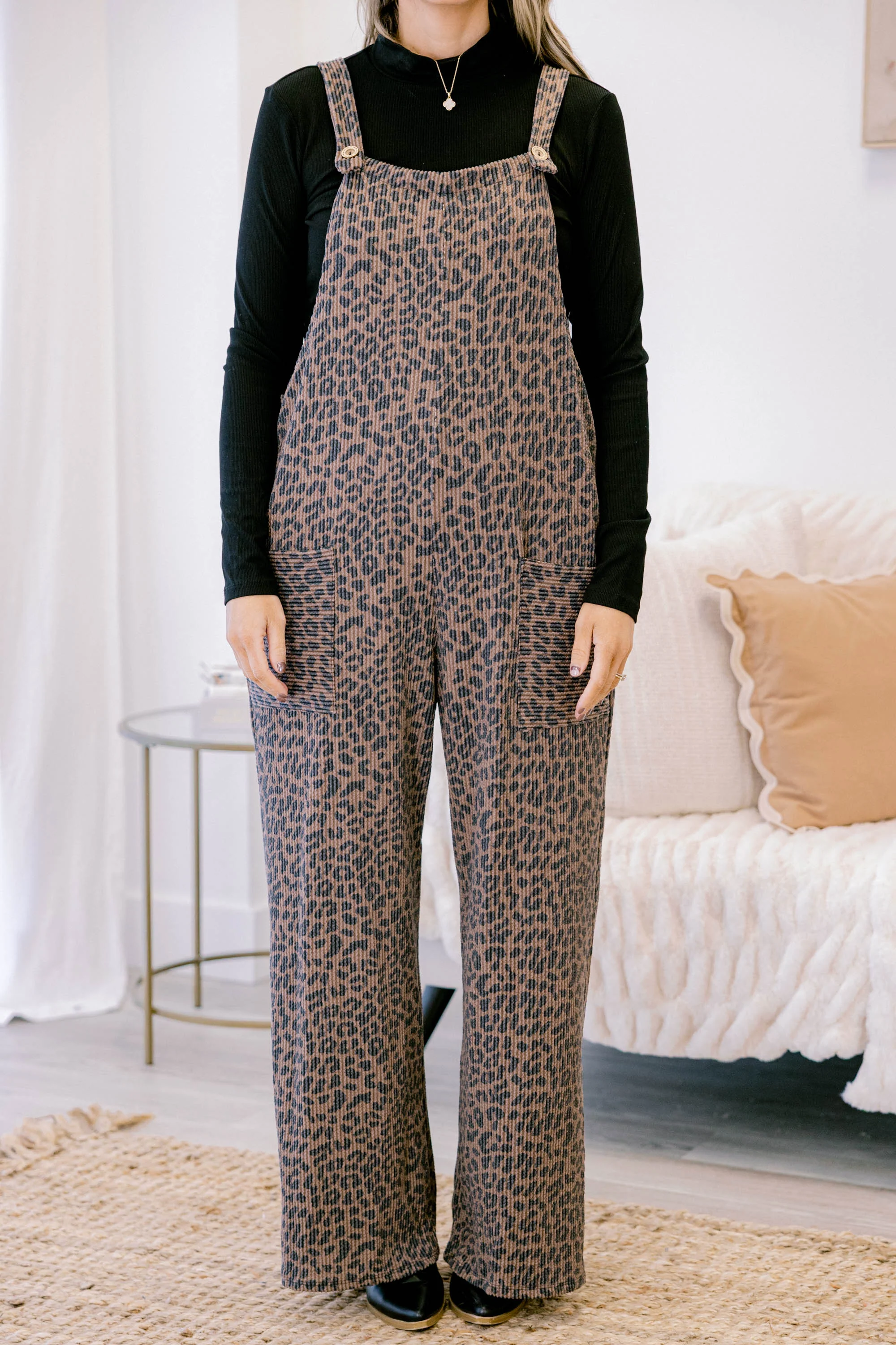 Decisions To Make Jumpsuit, Brown Leopard - Giverhouse